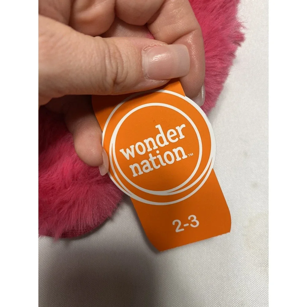 wonder nation girls pink sandal‎ slippers hard sole size 2-3